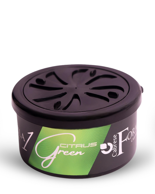Cabrese Formula 1 Citrus Green Organic Block Car Perfumes | Eco-Friendly, Long-Lasting Car Air Freshener | Elegant Natural Fragrance, No-Spill Solid Design