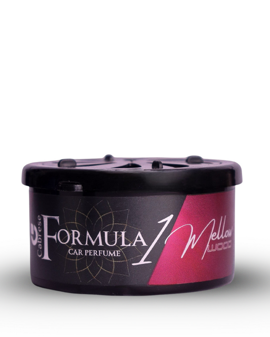 Cabrese Formula 1 Mellow Wood Organic Block Car Perfumes | Eco-Friendly, Long-Lasting Car Air Freshener | Elegant Natural Fragrance, No-Spill Solid Design