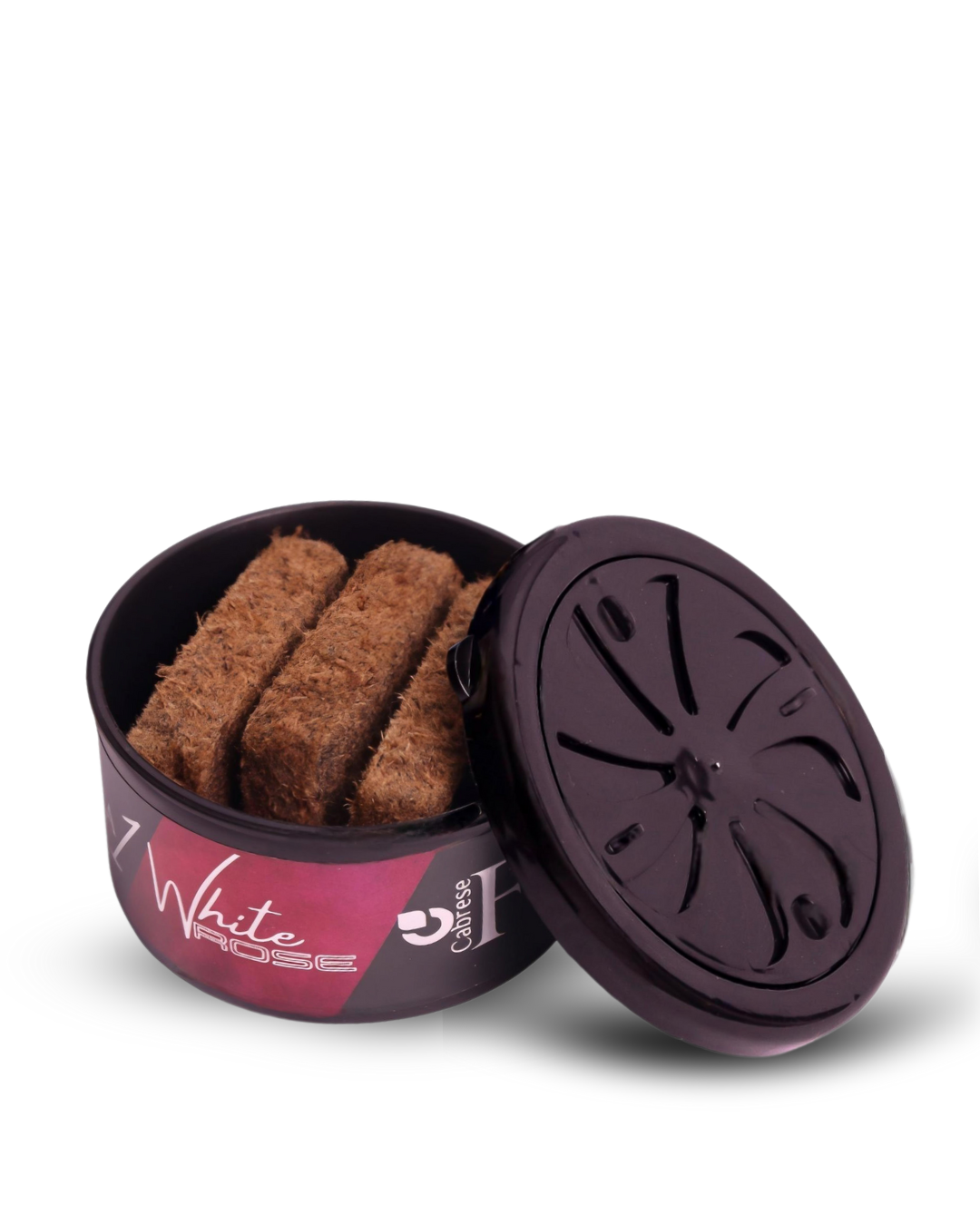 Cabrese Formula 1 White Rose Organic Block Car Perfumes | Eco-Friendly, Long-Lasting Car Air Freshener | Elegant Natural Fragrance, No-Spill Solid Design