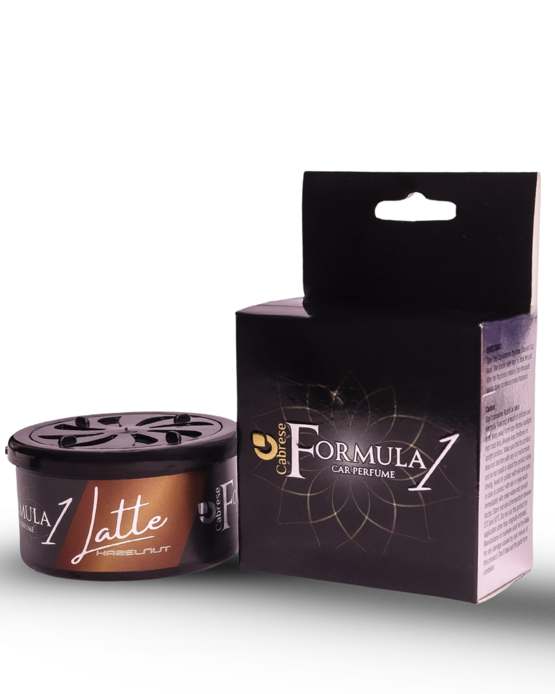 Cabrese Formula 1 Latte Hazelnut Organic Block Car Perfumes | Eco-Friendly, Long-Lasting Car Air Freshener | Elegant Natural Fragrance, No-Spill Solid Design